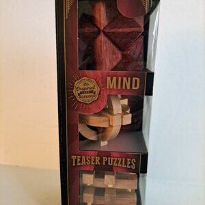 The Original Fun Workshop 3 Different Wooden Mind Teaser Puzzles